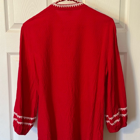 Embroidered red boho top, size L - Picture 6 of 8
